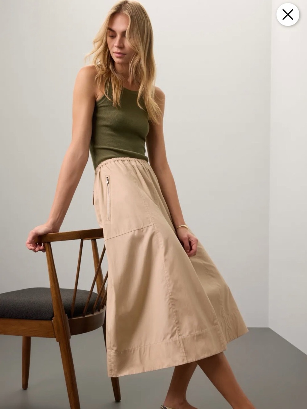 Vince Gathered Utility Zipper Skirt XS